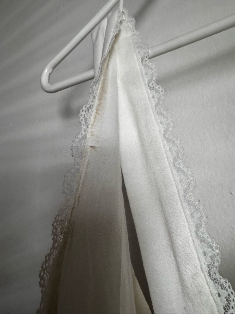 White Linen Lace Trim Midi Dress | Bridal Shower | Rehearsal Dinner | Size XL - Picture 8 of 8